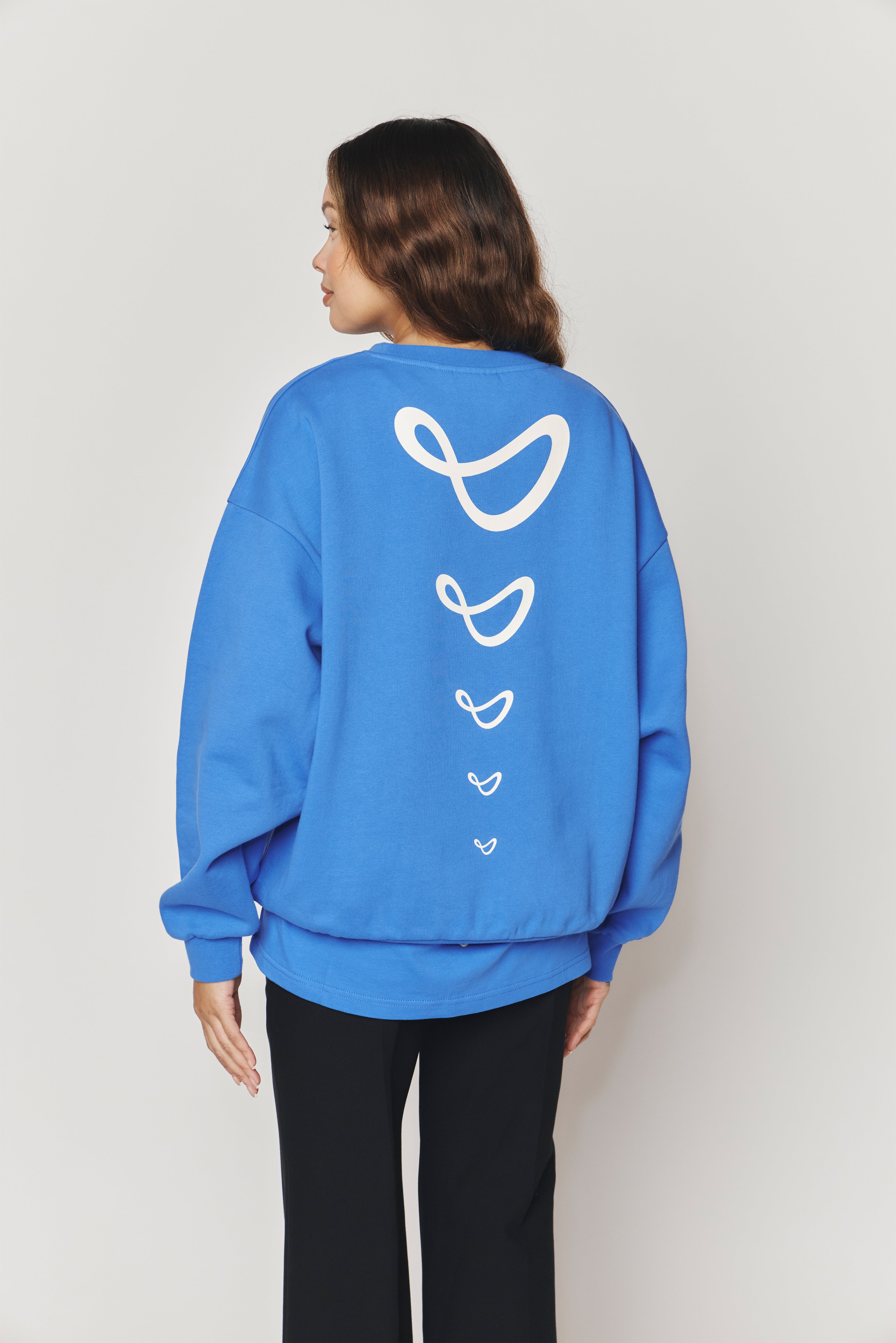 Crewneck "Heart" Sweatshirt (Blue)